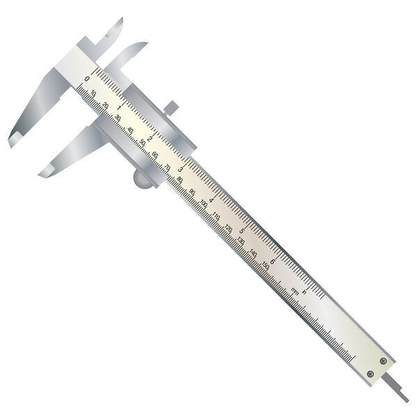 Vernier caliper isolated on white background. Construction tool.