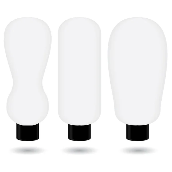 Tubo di plastica bianca di crema, pacchetto cosmetico isolato su sfondo bianco . — Vettoriale Stock