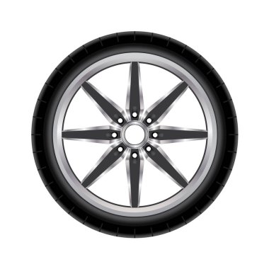 Beyaz arka plan üzerinde izole motosiklet tekerlek.