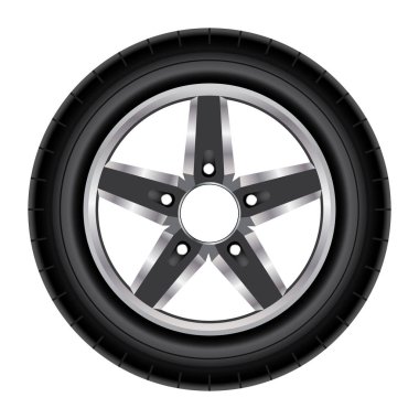 Lastik ve tekerlek. Beyaz arka plan üzerinde izole araba tekerlek.