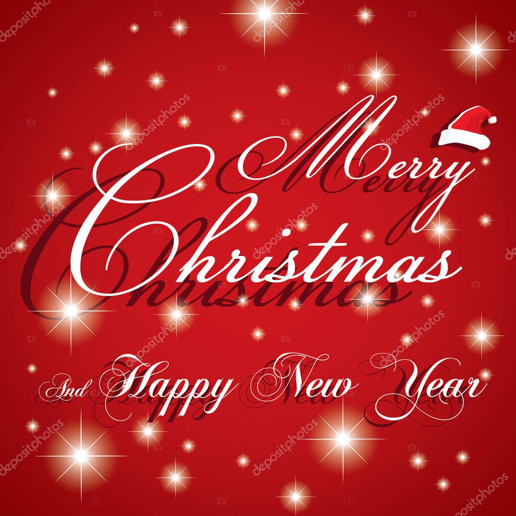 Frohe Weihnachten und ein gutes neues Jahr Karte auf weißem Stern und