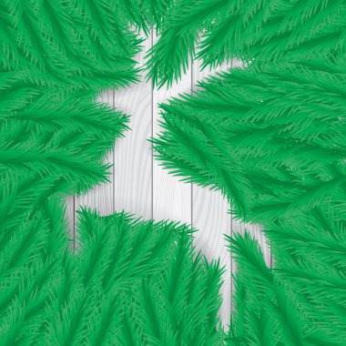 Noel ağacı ve beyaz ve gri ahşap doku arka plan üzerinde Ren geyiği.