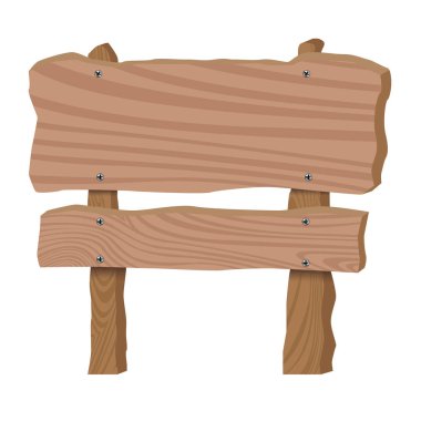 Kahverengi ahşap yol beyaz arka plan üzerinde oturum.