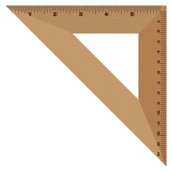 Holzliniendreieck. Messinstrument. — Stockvektor