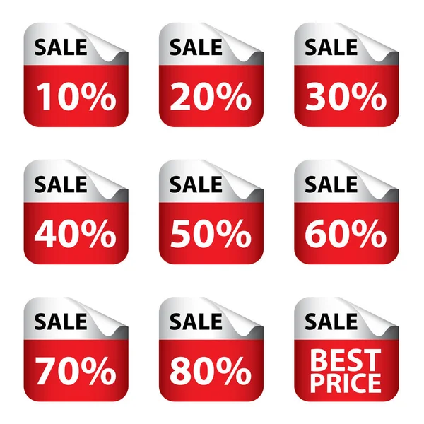 Sale Banner with Many discount price sign isolated on white background. — Stock Vector