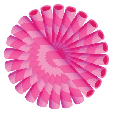 Beyaz arka planda bir daireye düzenlenen çilek gofret.