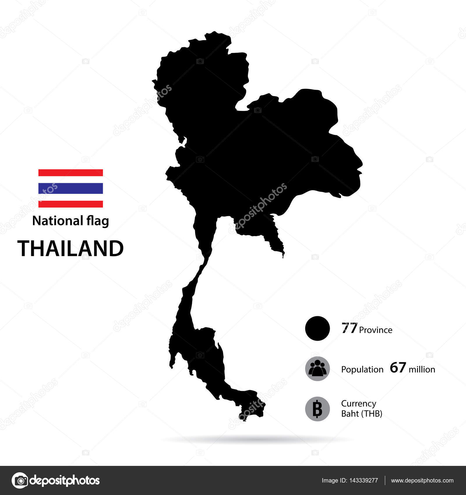 Thailand Auf Der Weltkarte Isoliert Auf Weissem Hintergrund Stockvektor C Aom31051991 Hotmail Com 143339277
