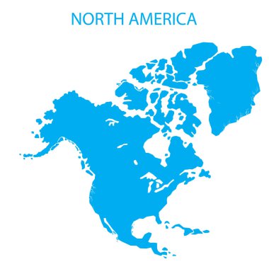 Kuzey Amerika harita beyaz arka plan üzerinde.