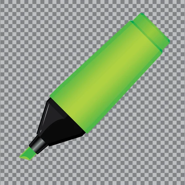 Зеленый маркер ручка изолированы на прозрачном фоне . — стоковый вектор