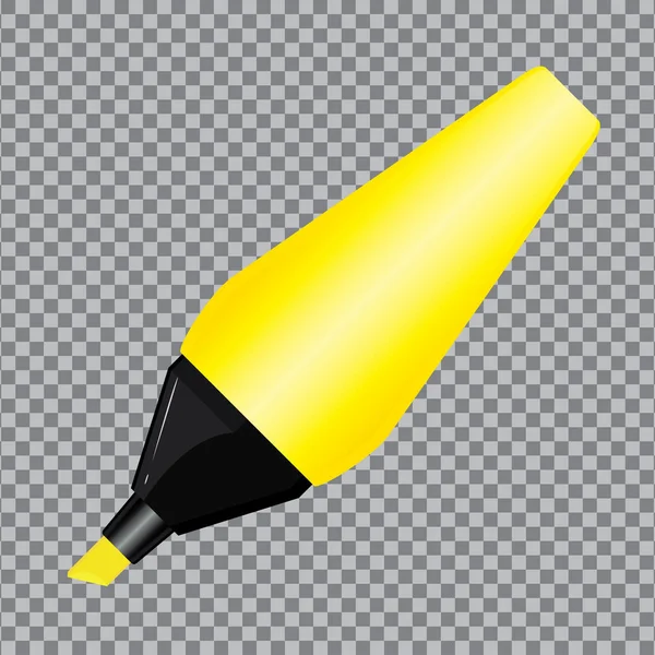 Желтый маркер дизайн ручки на прозрачном фоне . — стоковый вектор