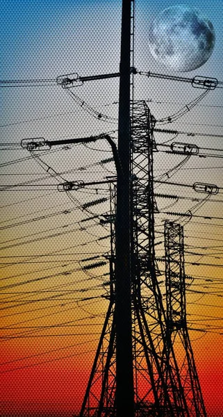 Electric power transmission... — Stock Photo, Image