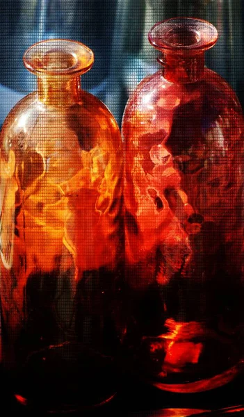 eski turuncu cam şişeler 