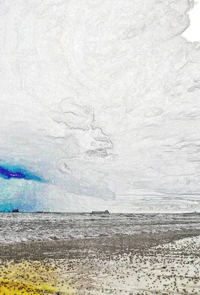 Atlantik Okyanusu Üzerinde Fırtınalı Havayla Deniz Manzarası — Stok fotoğraf