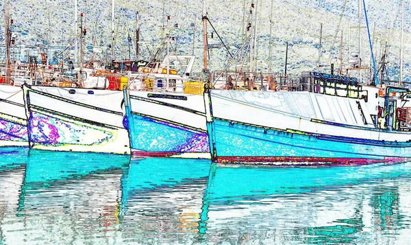 Close Barcos Pesca Porto Hout Bay — Fotografia de Stock