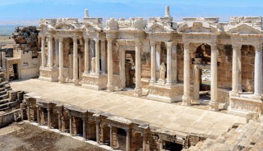 Roman amphitheatre in the ruins of Hierapolis clipart