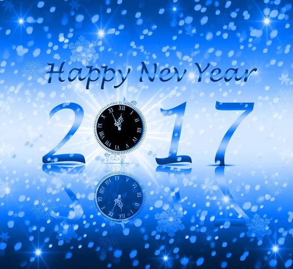 Congratulation happy new year 2017 on a blue background