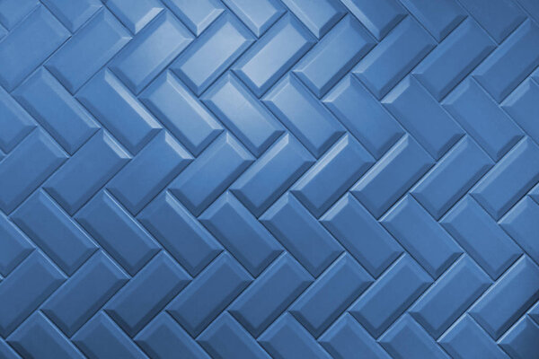 Срезанная фантомно-голубая матовая керамическая плитка укладка сельди
