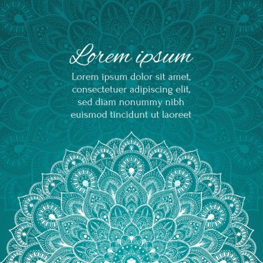 Bir çiçek tribal desenli güzel etnik mandala kartıyla