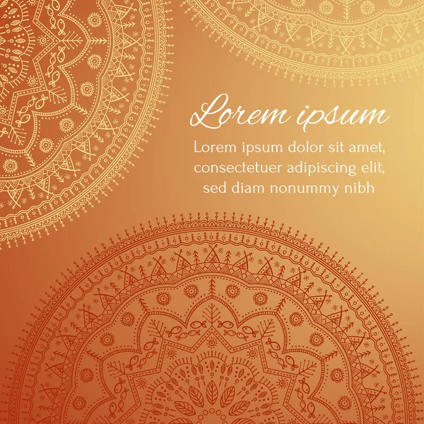 Bir çiçek tribal desenli güzel etnik mandala kartıyla