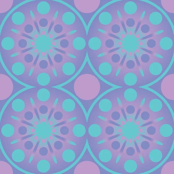 Abstract Geometric Circles Seamless Pattern. Vector wallpaper pink blue design - Stok Vektor