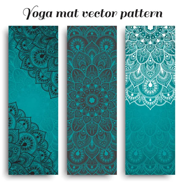 Yoga mat vektör desen kümesi
