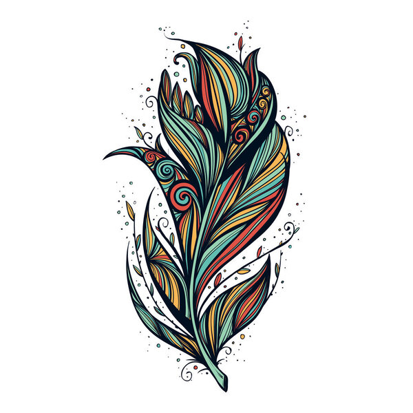 Изолировать векторную иллюстрацию перьев