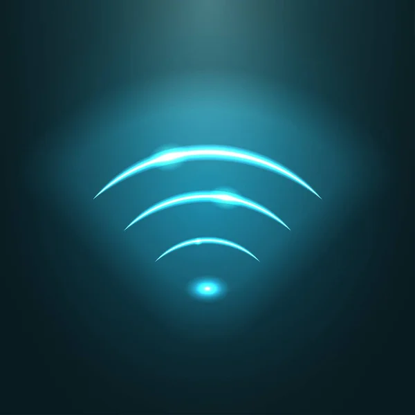 Segno al neon del moderno Wi-Fi. Eps10 vettoriale. — Vettoriale Stock