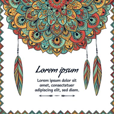 Güzel kart geçiş yumuşatma ile. Mandala vektör, kartları veya diğer her türlü tasarım kartı. Hindistan