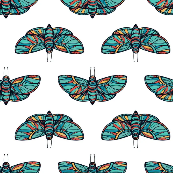 Colorful butterfly seamless vector background — Stock Vector