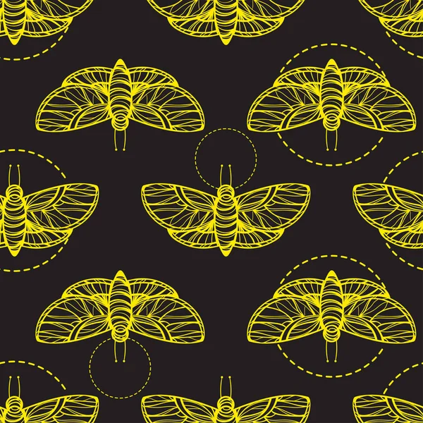 Textura de vector transparente mariposa amarillo — Vector de stock