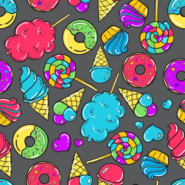 Şeker, tatlı çörek dondurma ve diğer öğeleri ile Seamless Modeli.