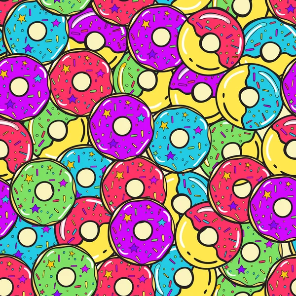 Seamless modeli. Vektör. Renkli donut
