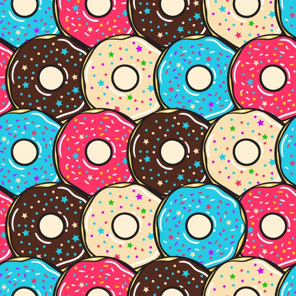 Seamless modeli. Vektör. Renkli donut