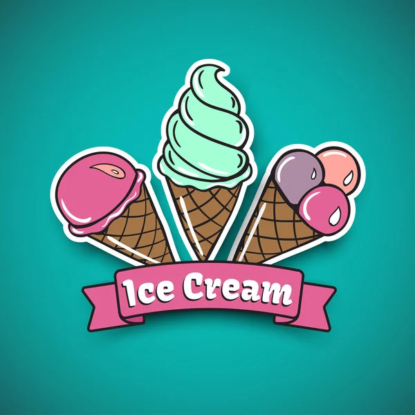 Emblema de helado — Archivo Imágenes Vectoriales