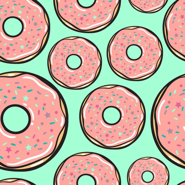 Seamless modeli. Vektör. Hassas frambuazlı çörek