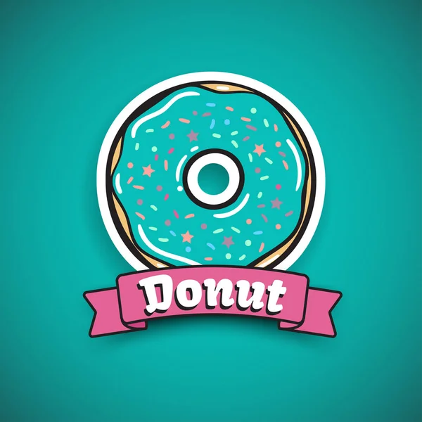 Süße Minze-Donut-Werbe-banner — Stockvektor