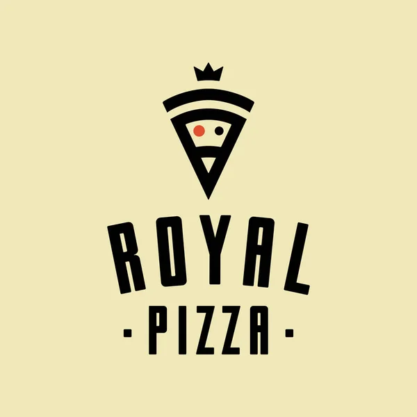 Kraliyet pizza vektör minimalizm tarzı logo, simge, arma, işaret.