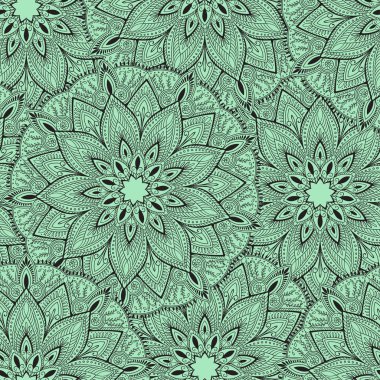 Sorunsuz mandala desen baskı kumaş ya da kağıt almak için. Elle çizilmiş arka plan. Islam, Arapça, Indian, Osmanlı motifleri.