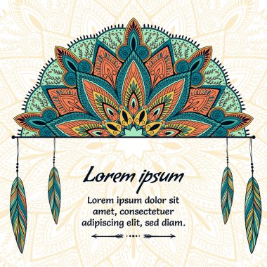 Güzel kart geçiş yumuşatma ile. Mandala vektör, kartları veya diğer her türlü tasarım kartı. Hindistan