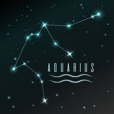 Hava sembolü, Kova Burcu, burç, vektör sanat ve illüstrasyon.