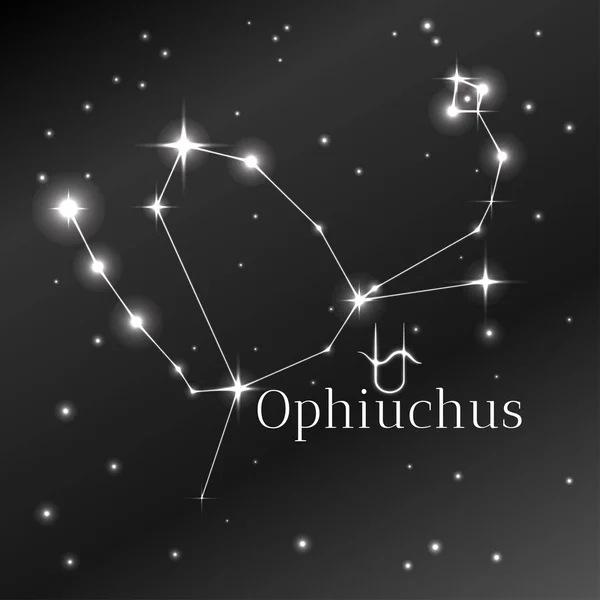 Tajný Symbol Zvěrokruhu Ophiuchus Horoskop Vektorové Umění Ilustrace Hvězdné Souhvězdí — Stockový vektor