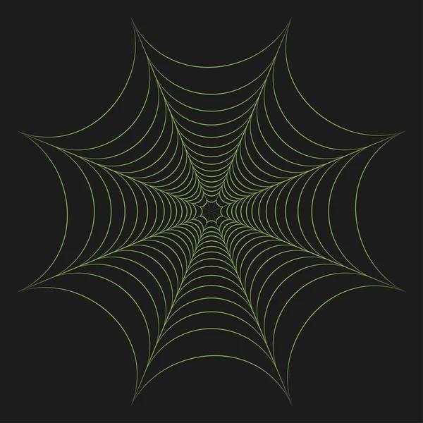 Ilustración Vectorial Telaraña Verde Sobre Fondo Negro — Archivo Imágenes Vectoriales