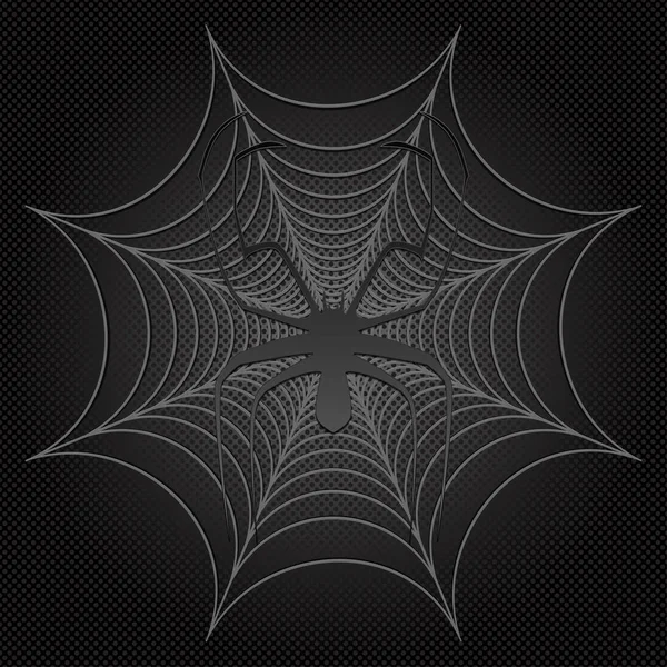 Ragno Nero Web Illustrazione Vettoriale Cobweb — Vettoriale Stock