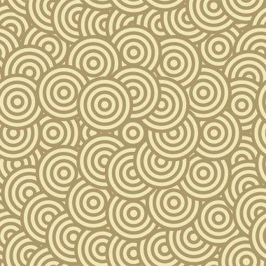 Kahverengi soyut çember kusursuz desen, Vektör sanatı