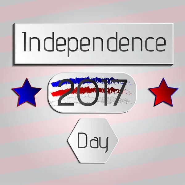 Etiqueta de vacaciones 2017 día de la independencia — Archivo Imágenes Vectoriales