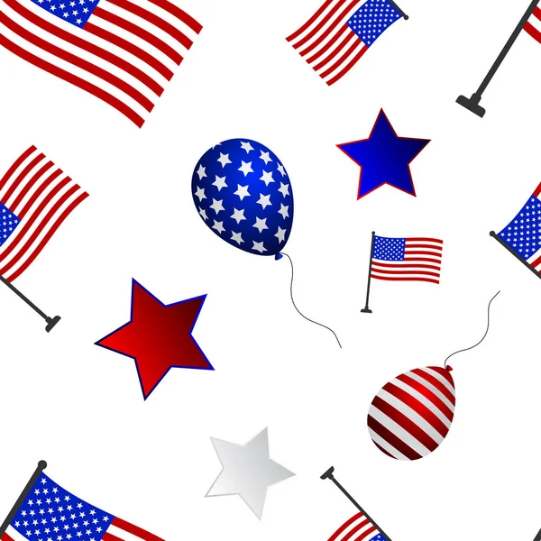 미국 독립의 날에 완벽 한 패턴. — 스톡 벡터