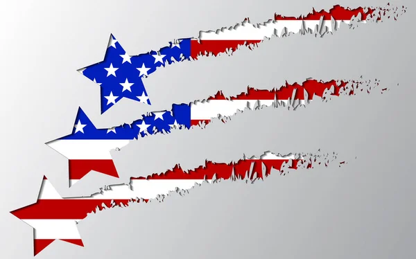 Vektor-Usa-Flagge unter Sterne unterbrechen — Stockvektor