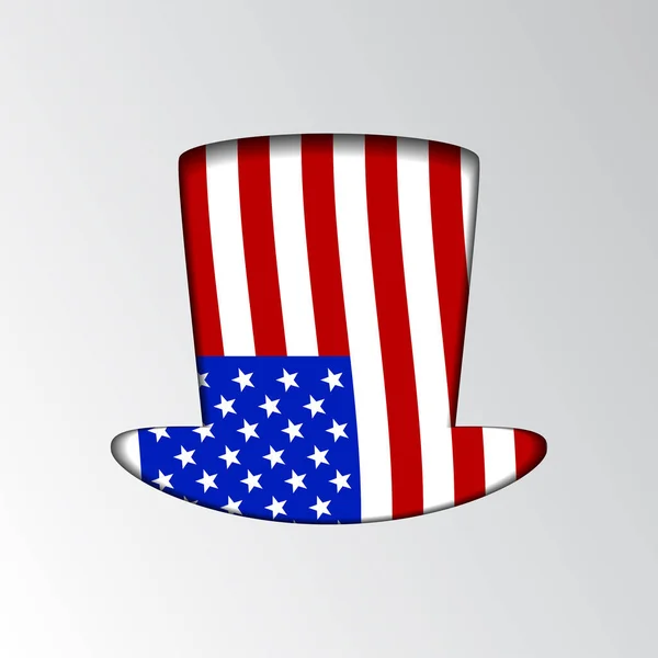 シルエット アンクルサムの愛国的な帽子のイラスト — ストックベクタ