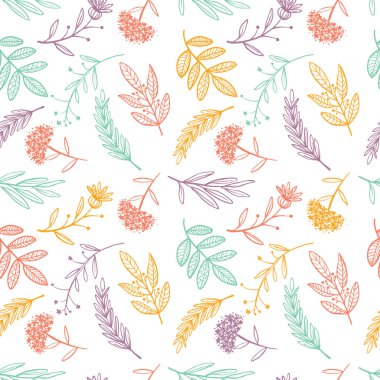 Bitkisel kroki, detoks. Dikişsiz desen renkli tasarım