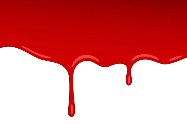 Vector gotejamento vermelho sangue na jam. Respingo de tinta vector e ondular como xarope de morango ou ketchup fundo transparente. —  Vetores de Stock